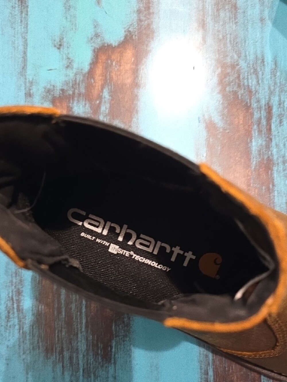 Carhartt Tan Chelsea Work Boots with Black Elastic Panels - Picture 3 of 6
